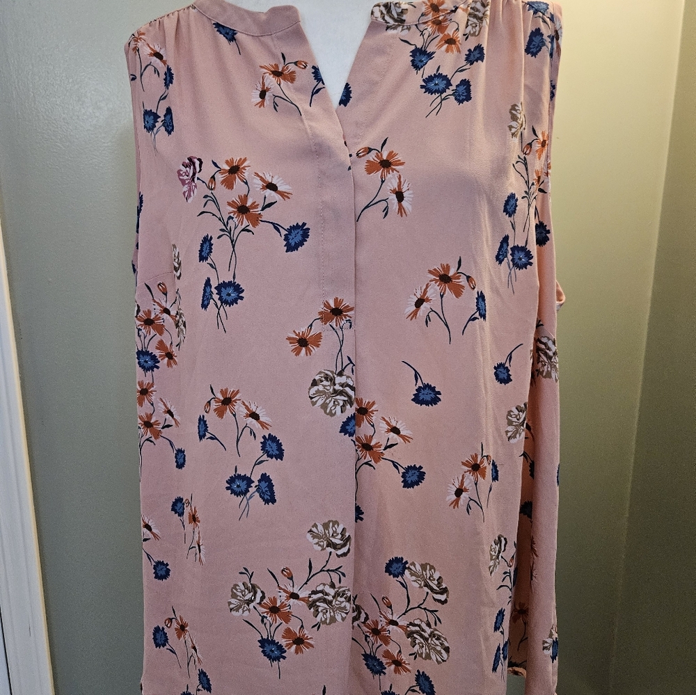 Daniel Rainn Women's Size 2x Floral Pink Sleeveless Top Shirt - Picture 5 of 14
